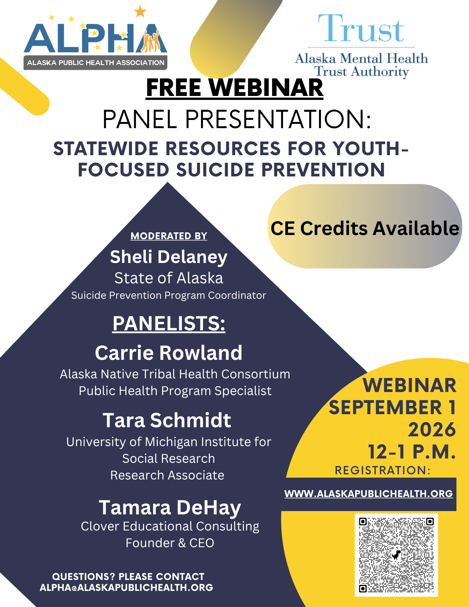 ALPHA Suicide Prevention Webinar Flyer ALPHA Suicide Prevention Webinar Flyer